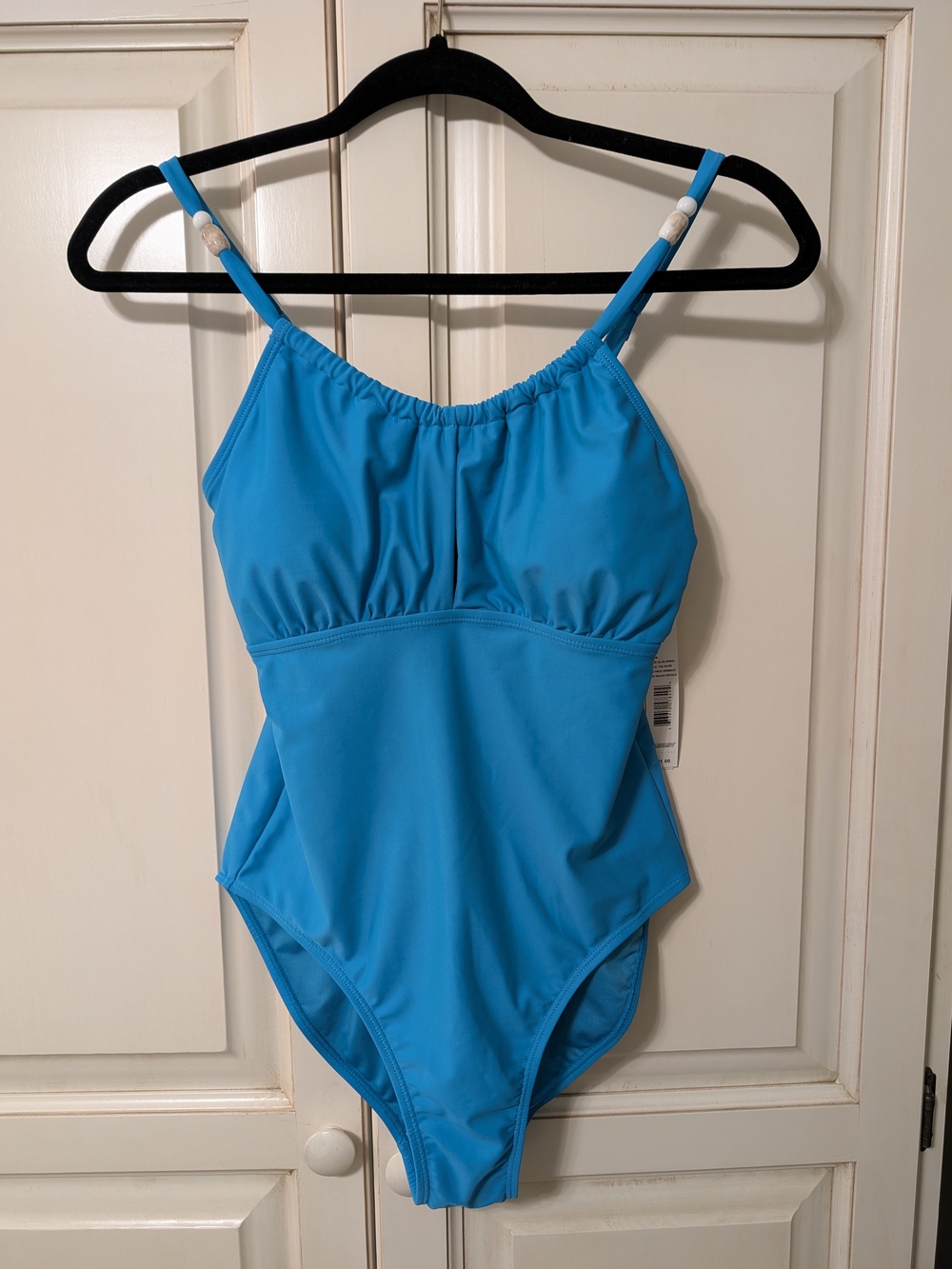 Women's Tahari Teal Blue One-Piece Swimsuit with Adjustable Straps NWT